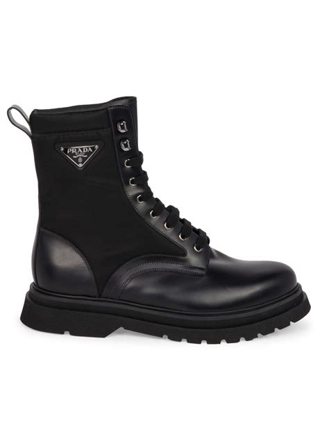 Prada Men's Leather Combat Boots 